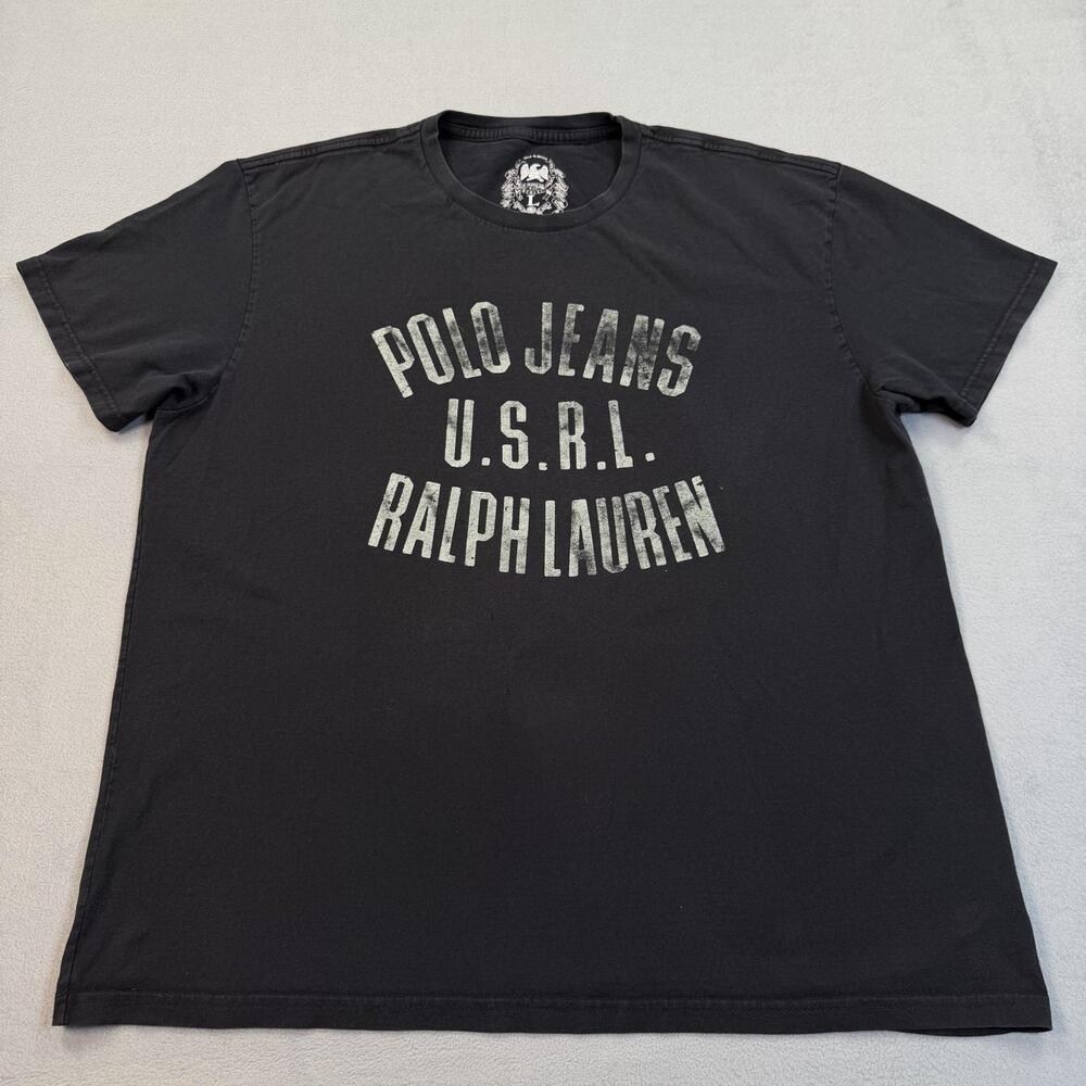 Polo Ralph Lauren Shirt Mens Large Black Polo Jeans USRL Logo Graphic Tee